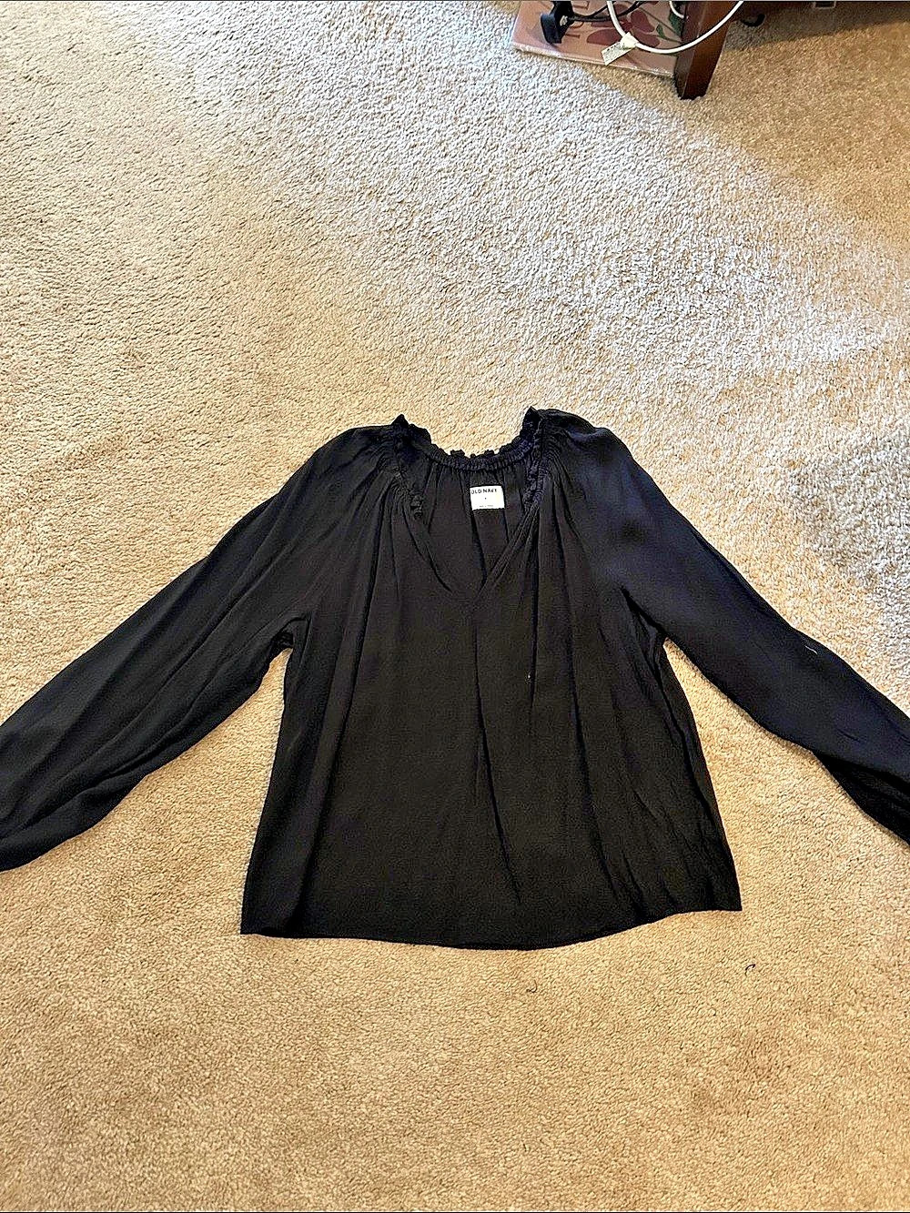 Old Navy Black Long Sleeve Blouse Like New